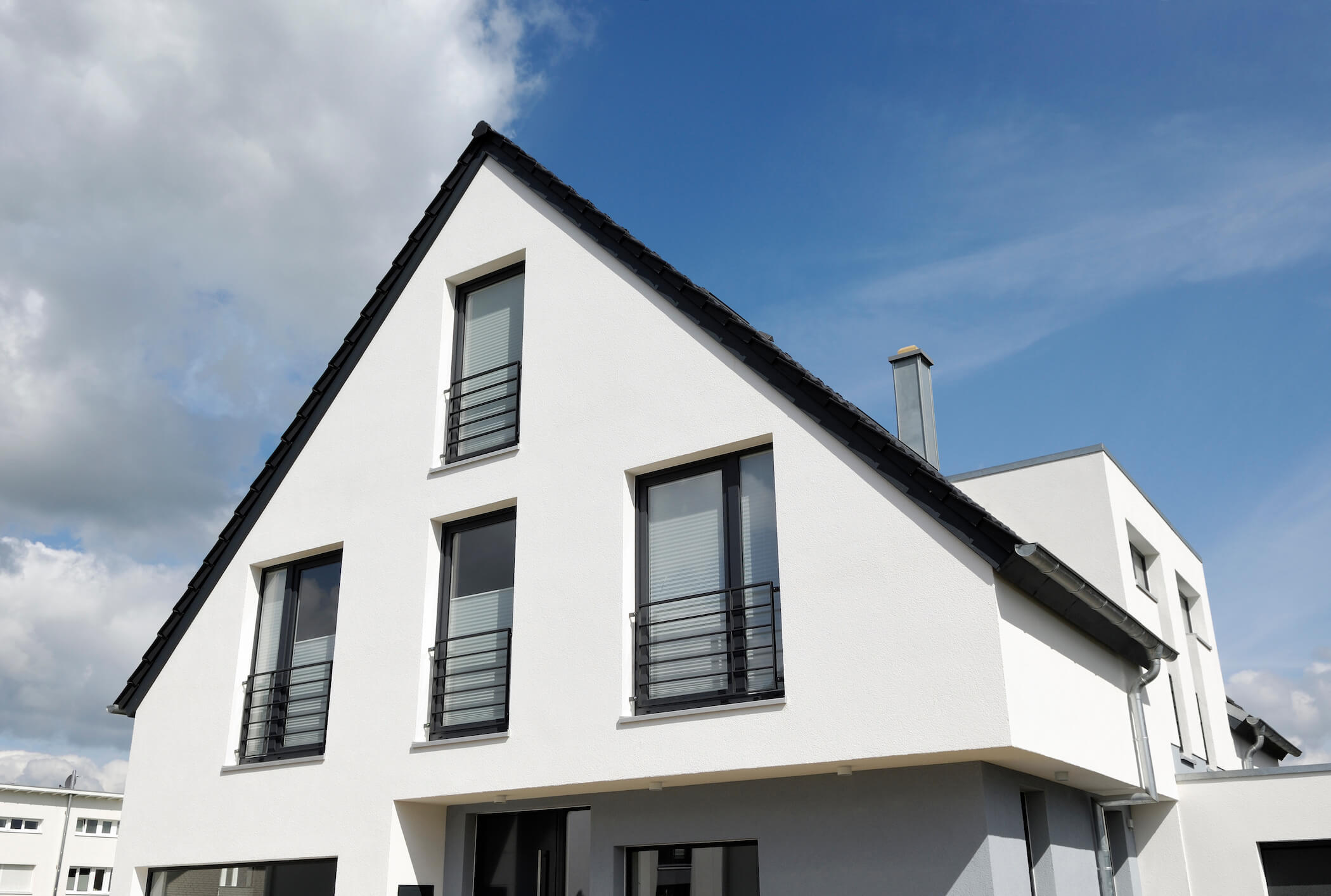 aluminium windows on white property