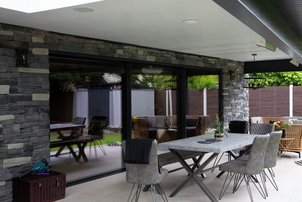 sliding doors on porch area