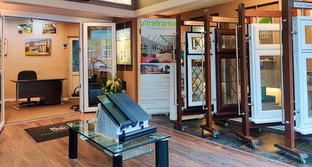 Ken Rhodes showroom showcasing a selection of windows