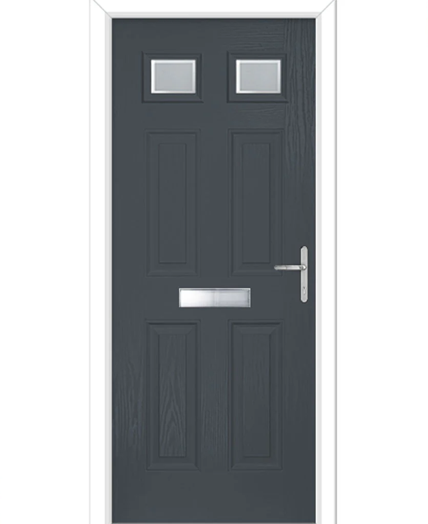 2 Window Grey Fire Door
